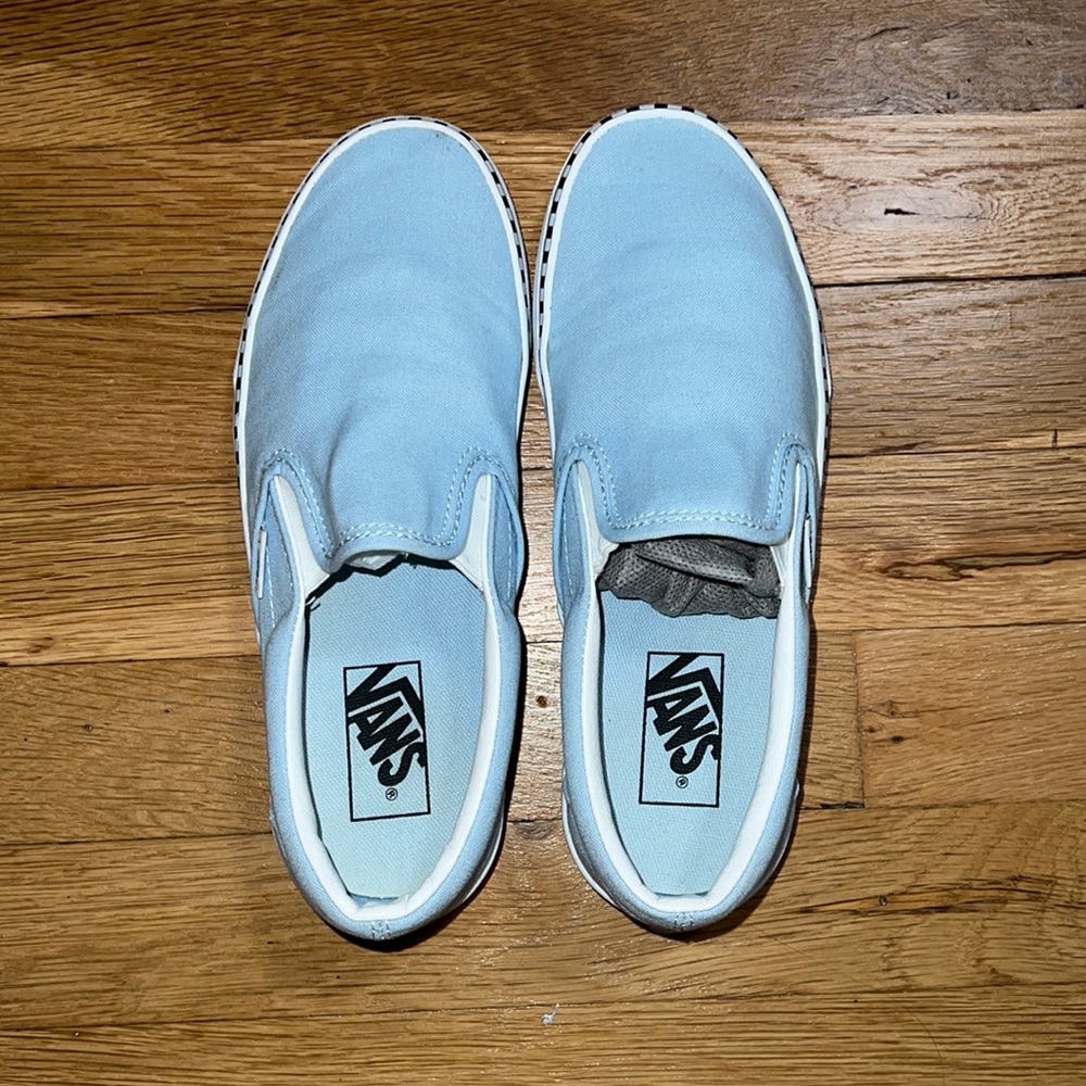 Baby Blue Slip on Vans